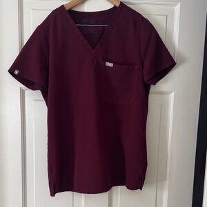 Figs Women’s XS Burgundy Catarina Scrub Top